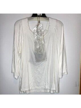 NWT Iman Long Sleeve Top  Necklace 2X 3X PLUS SIZE